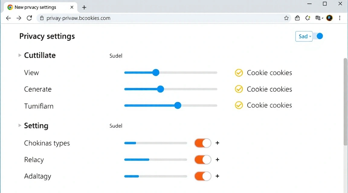 Rysunek przedstawiający interfejs użytkownika z opcjami zarządzania plikami cookie w przeglądarce.