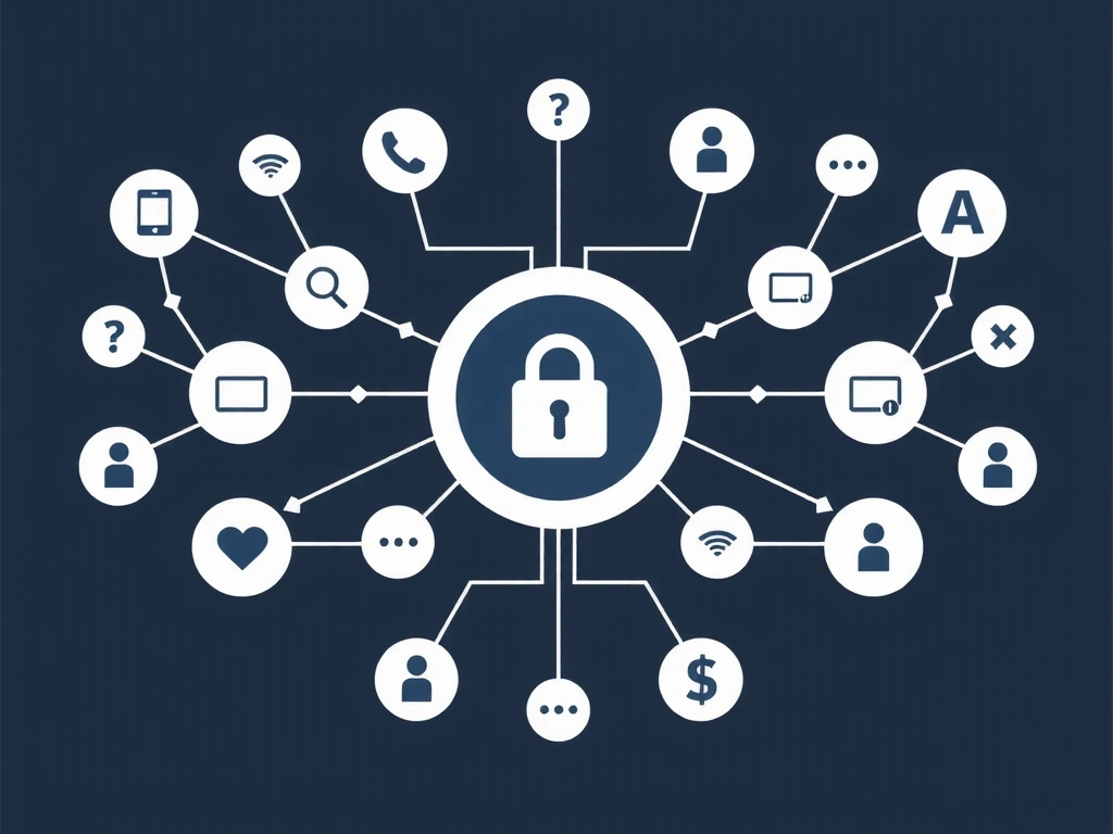 Ilustrace bezpečné správy dat, zámek a digitální informace